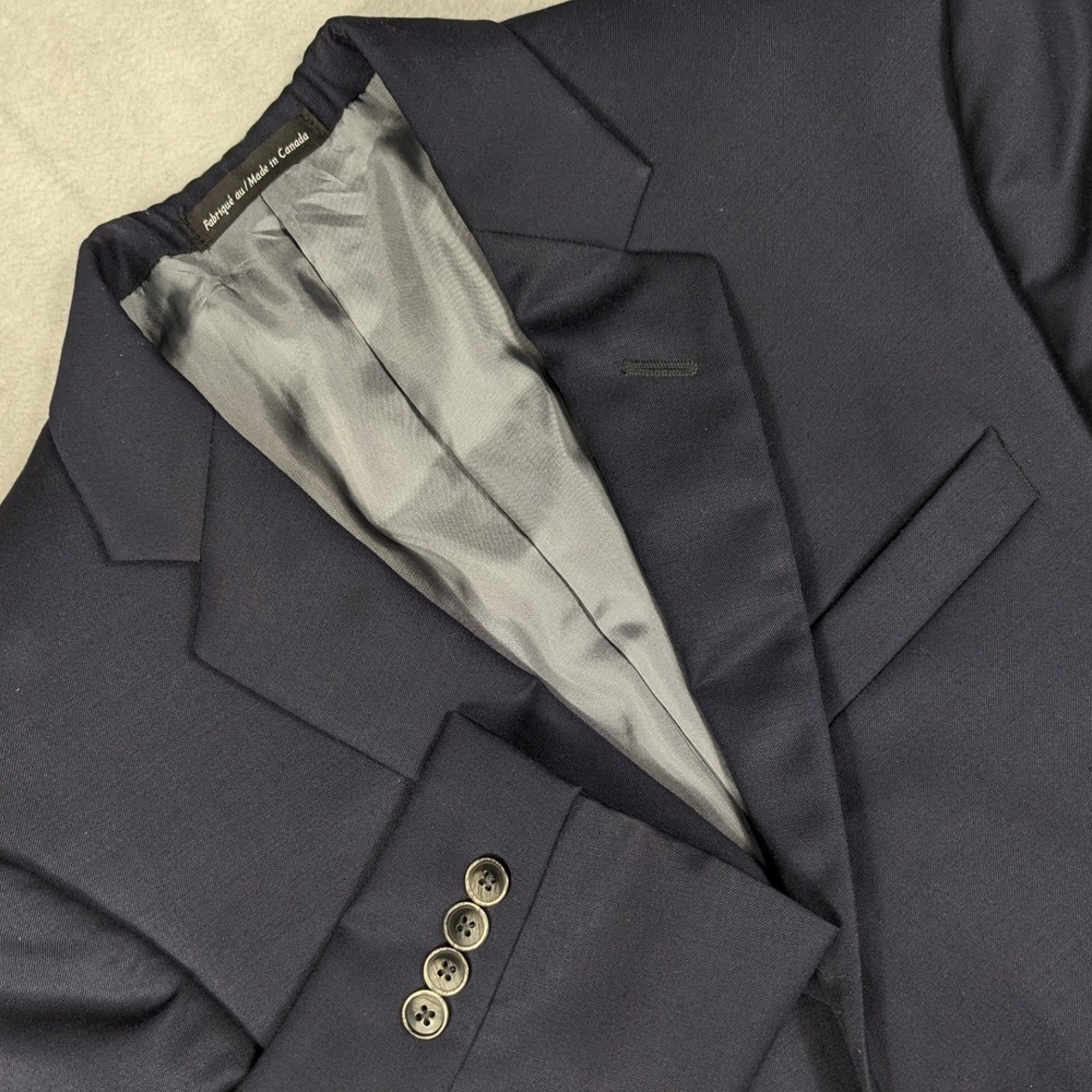 Coppley Esquire 2112 Navy Blue Wool Blazer Sport Coat Mens 36 Made in Canada